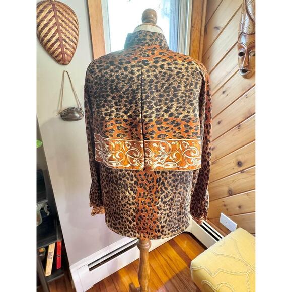 Vintage 1980’s Leopard Print Blouse Button Up - Picture 8 of 9
